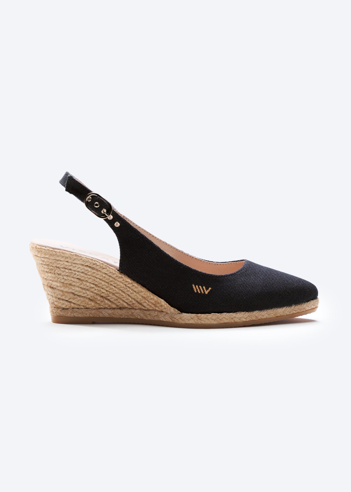 Black canvas espadrille wedges on sale