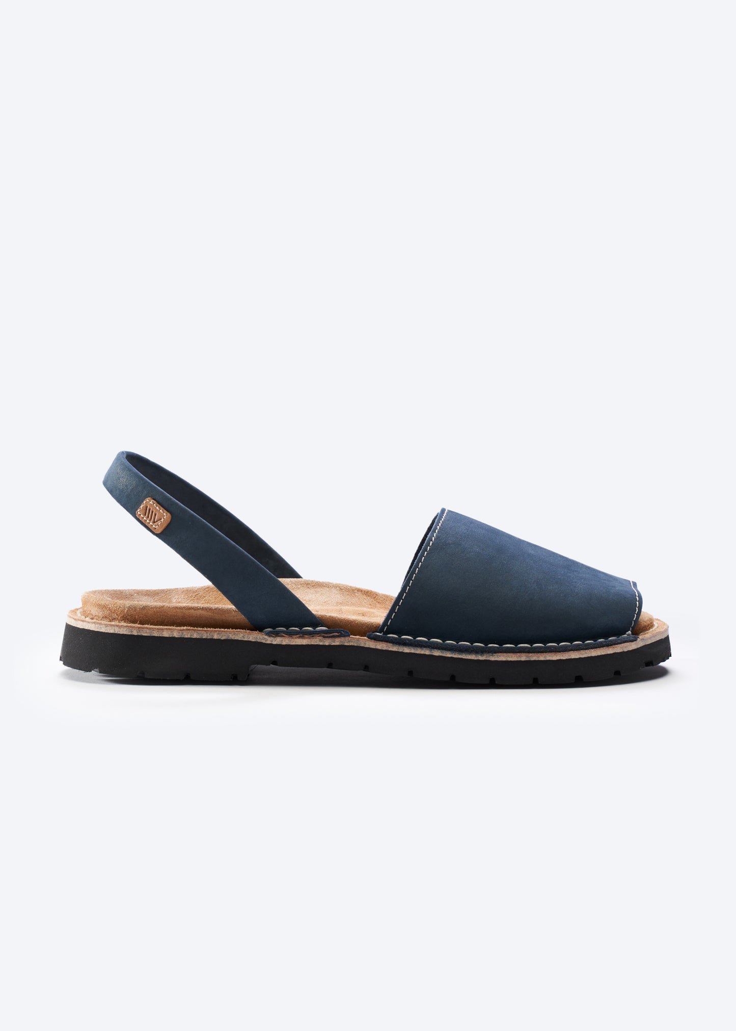 Barbada Navy Blue Leather Slip On Men Avarcas