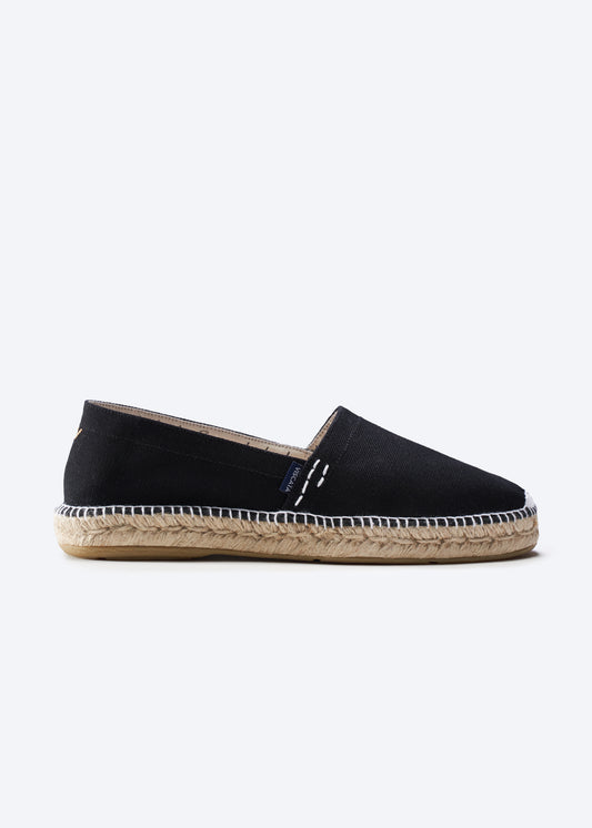 Begur Black Canvas Slip On Men Espadrille