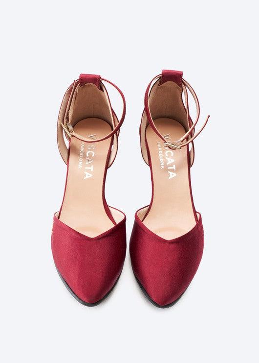 Womens hot sale burgundy wedges