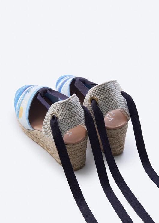 Escala Mediterranean Dreams Canvas Espadrille Wedges