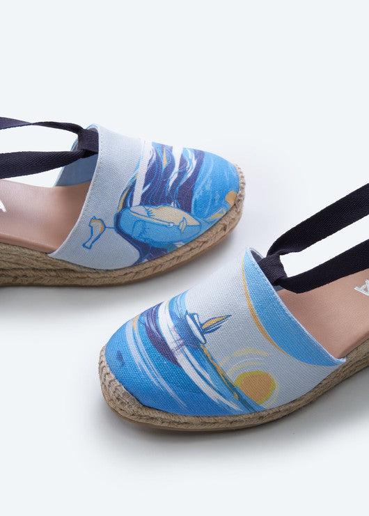 Escala Mediterranean Dreams Canvas Espadrille Wedges