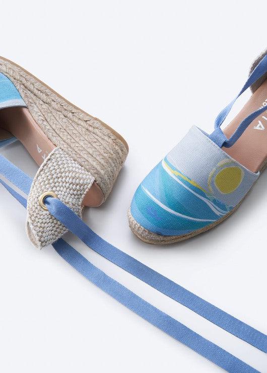 Escala Mediterranean Dreams Canvas Espadrille Wedges