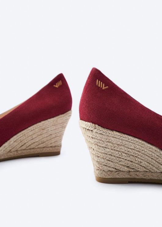 Roses Limited Edition Canvas U Cut Espadrille Wedges