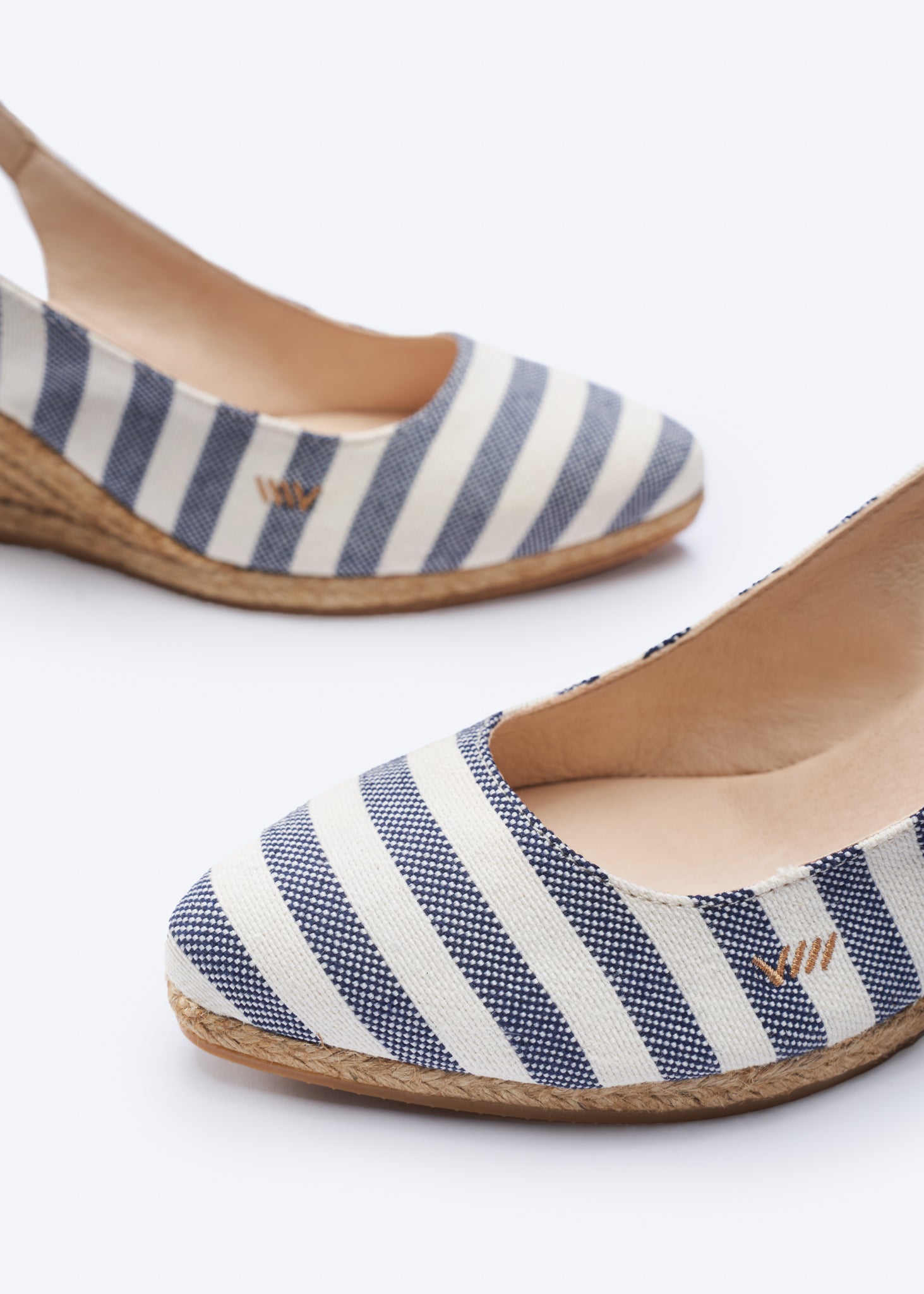 Palomera canvas sailor stripes pointed toe espadrilles