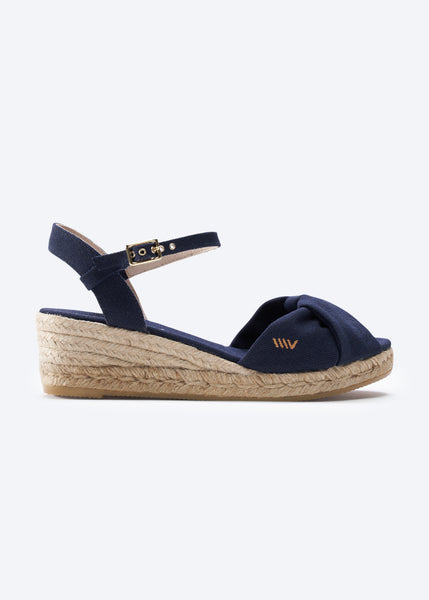 Farella Canvas Wedges Knotted Open Toe Sandals Viscata