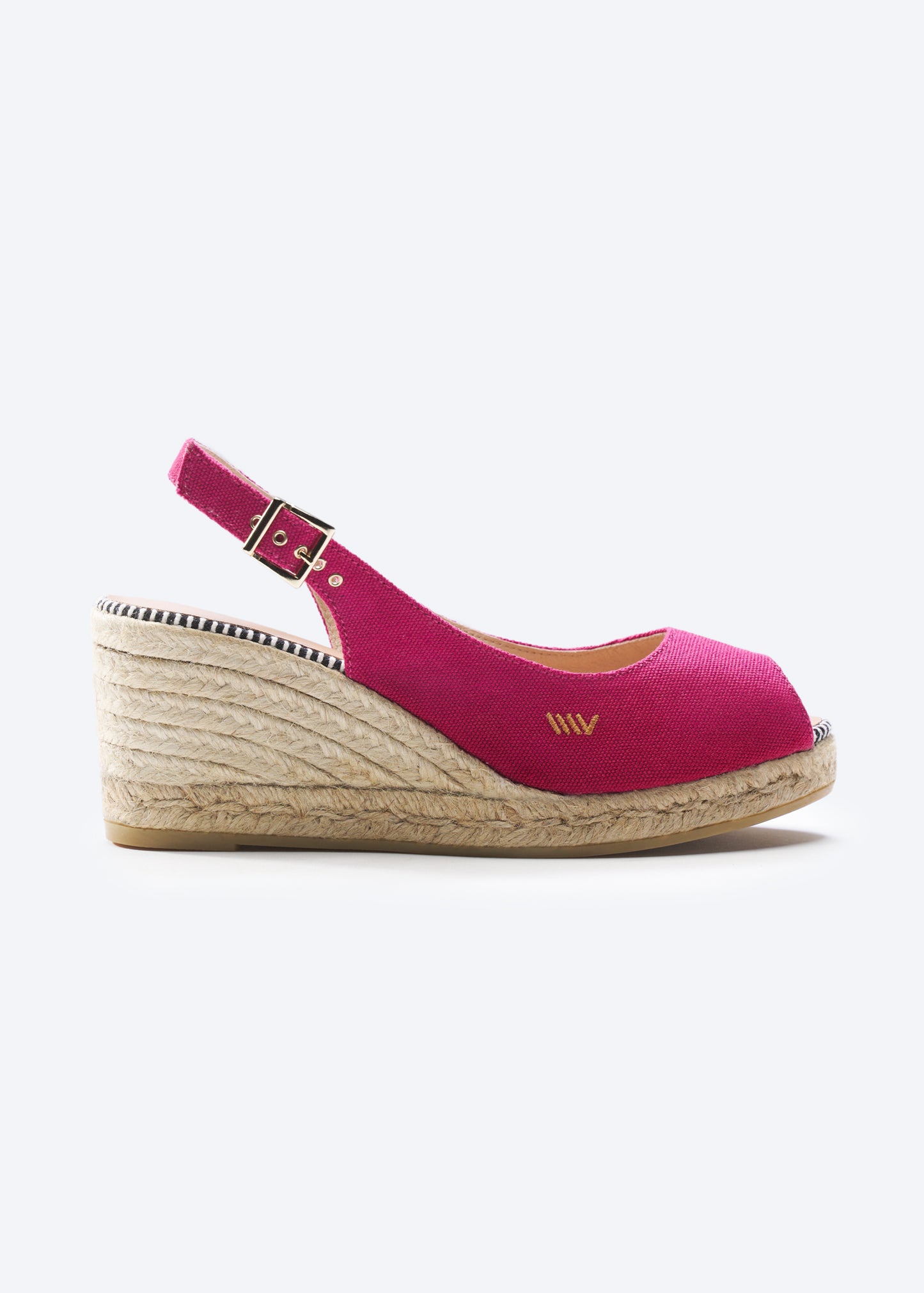 Gavina Limited Edition Fuchsia Canvas Slingback Women Espadrille Wedge