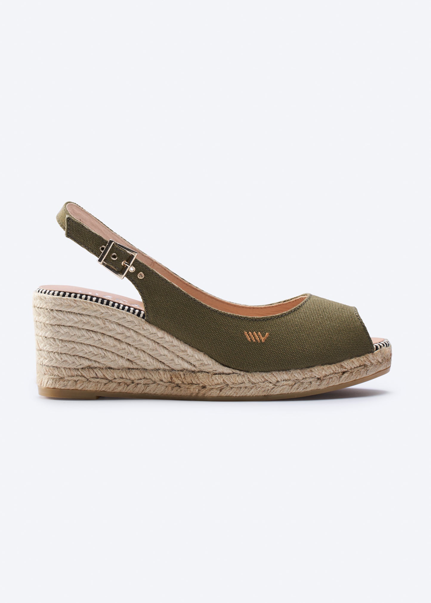 Gavina Limited Edition Olive Canvas Slingback Women Espadrille Wedge