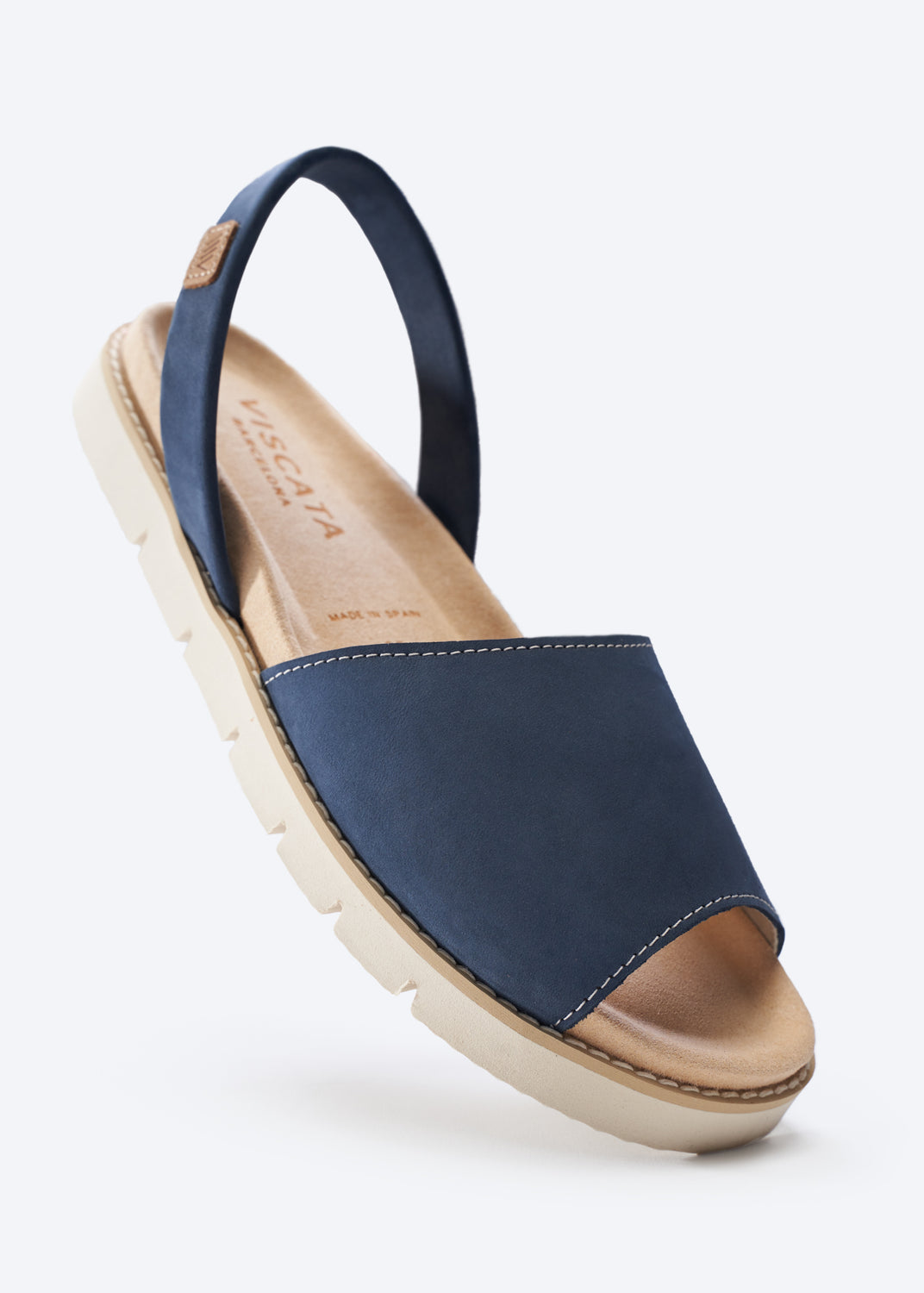 Mastella Navy Blue Suede Slip On Spanish Avarcas for Women