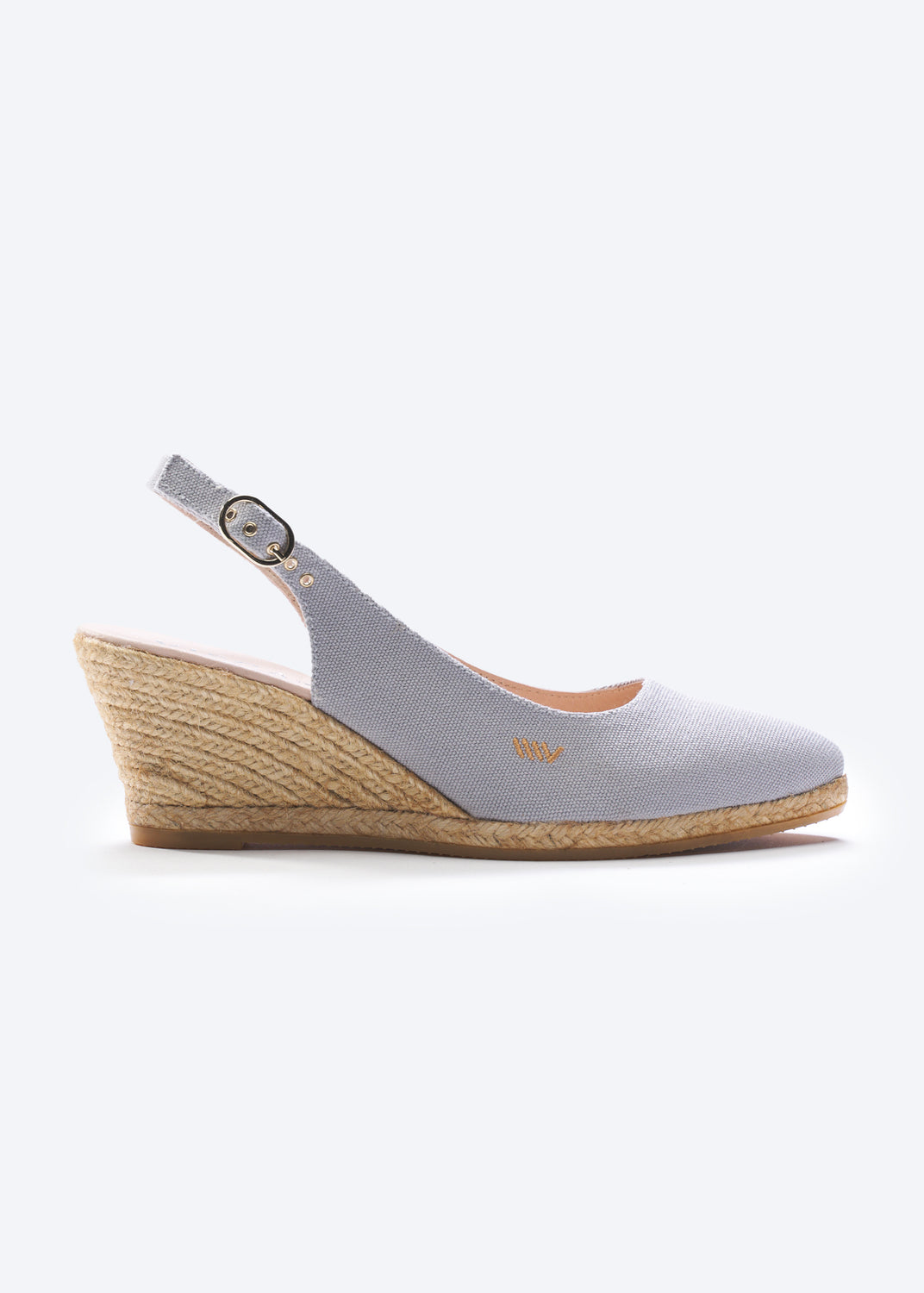 Palomera Ash Grey Canvas Slingback Women Espadrille Wedge