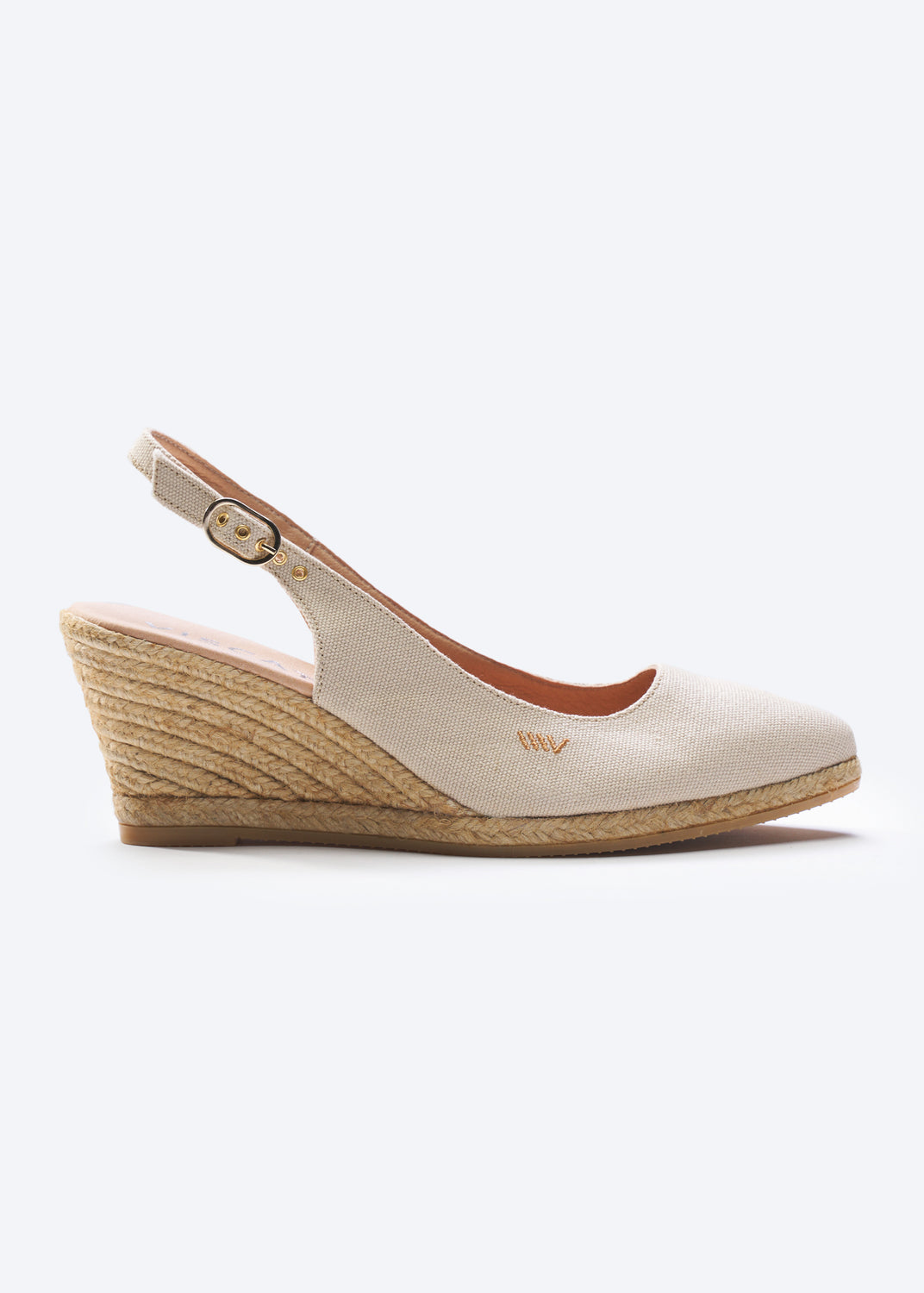 Palomera Beige Canvas Slingback Women Espadrille Wedge