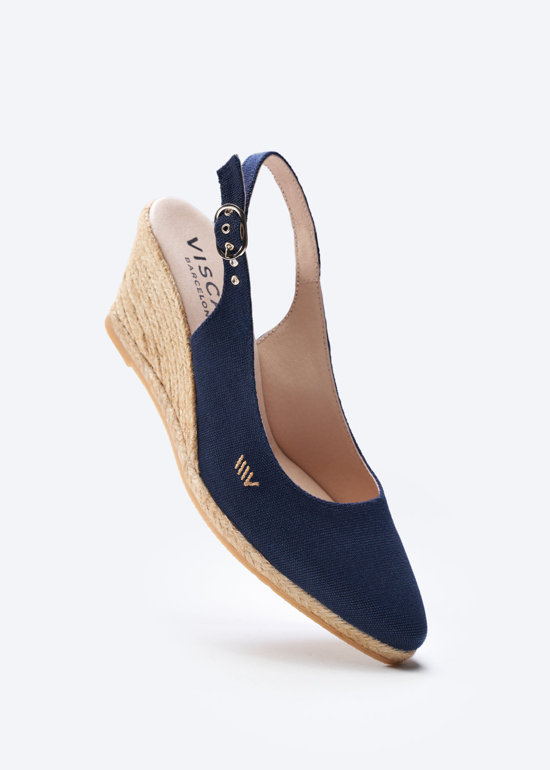 Palomera Navy Canvas Slingback Women Espadrille Wedge