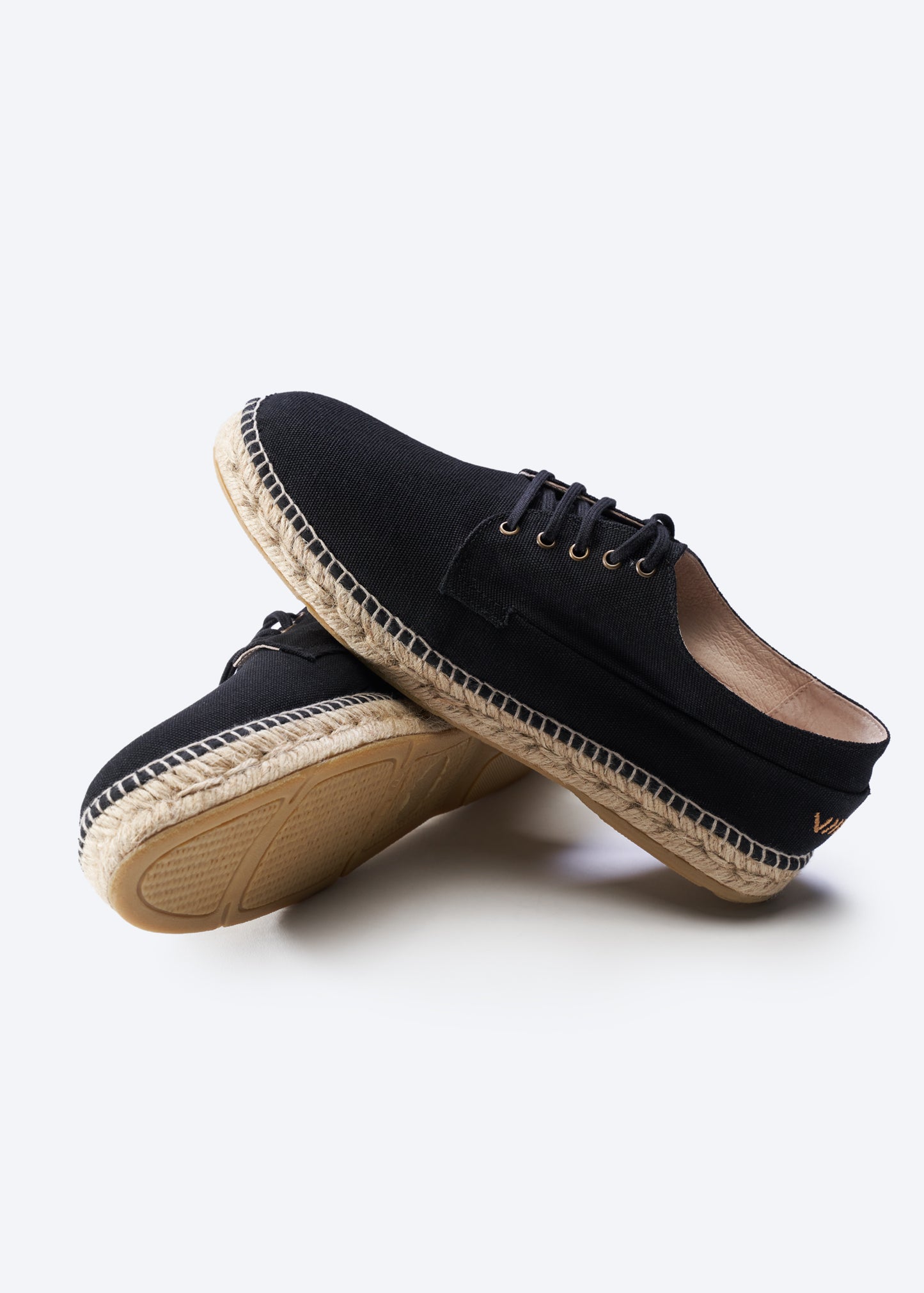 Viscata's Pol Black Canvas Cord Laces Men Espadrilles