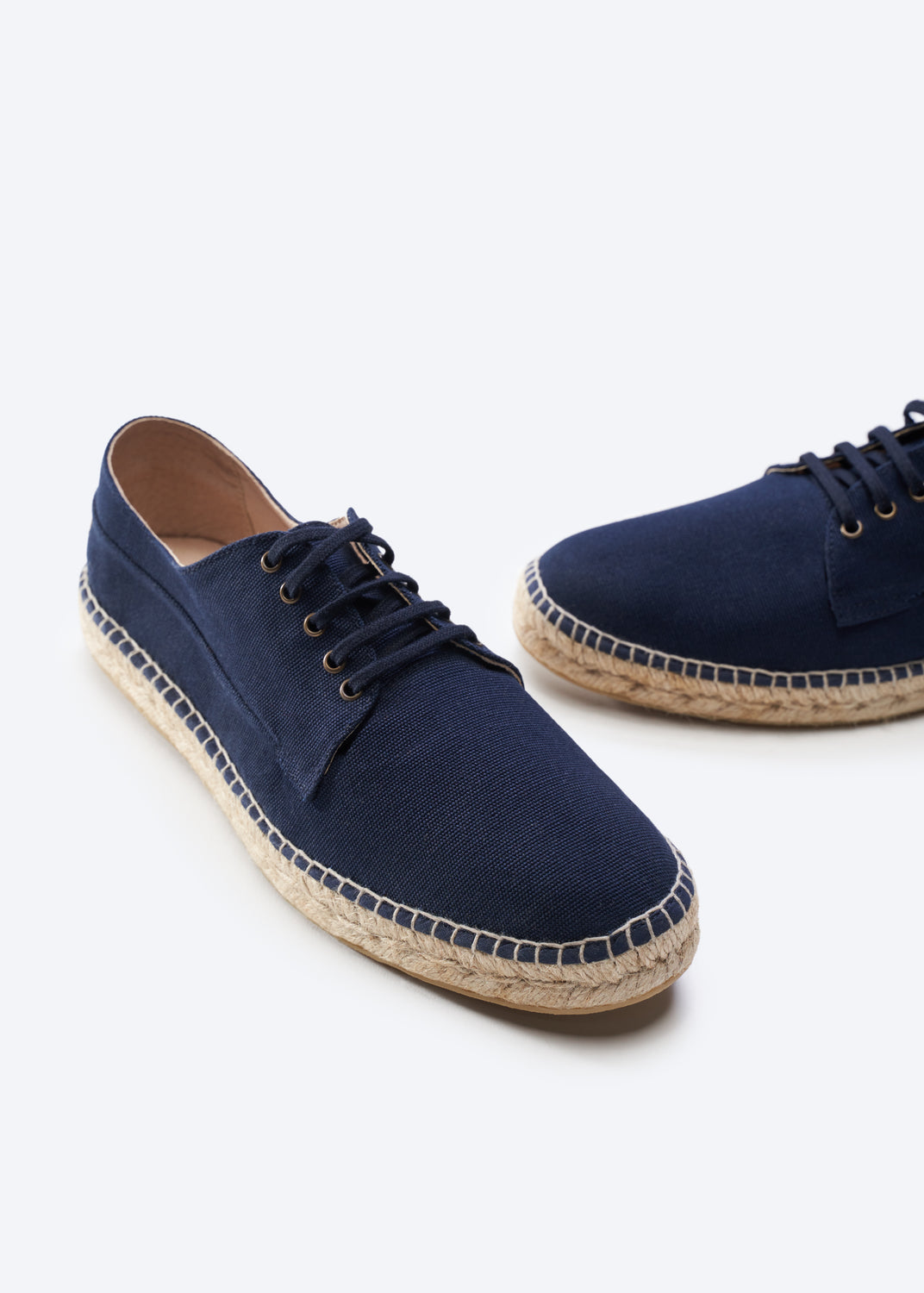 Pol Navy Blue Canvas Cord Laces Men Espadrilles