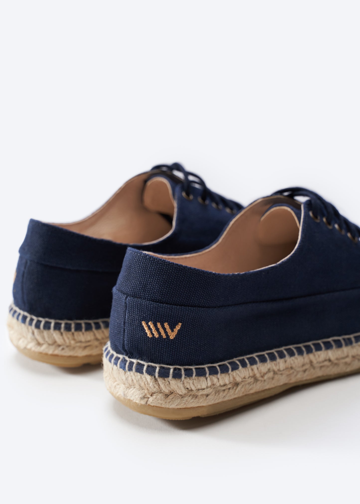 Pol Navy Blue Canvas Cord Men Espadrilles Back Detail