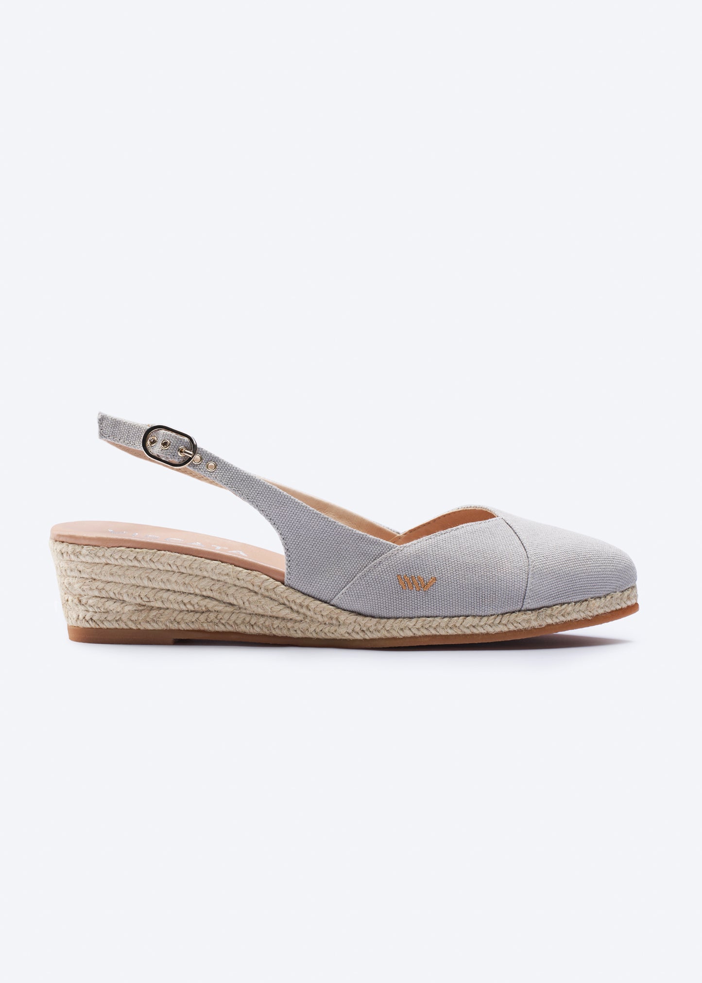 Premia Ash Grey Canvas Slingback Women Espadrille Wedge