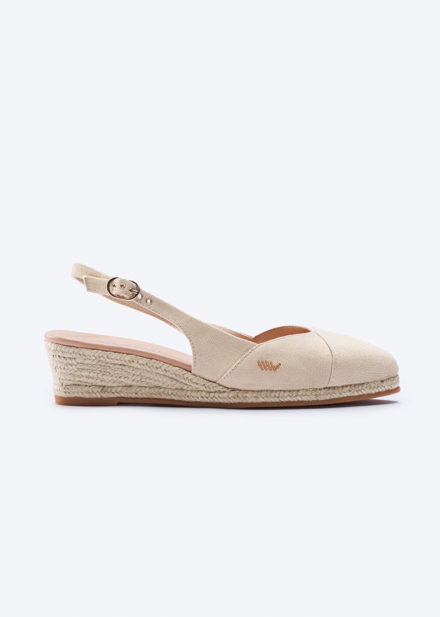 Premia Beige Canvas Slingback Women Espadrille Wedge