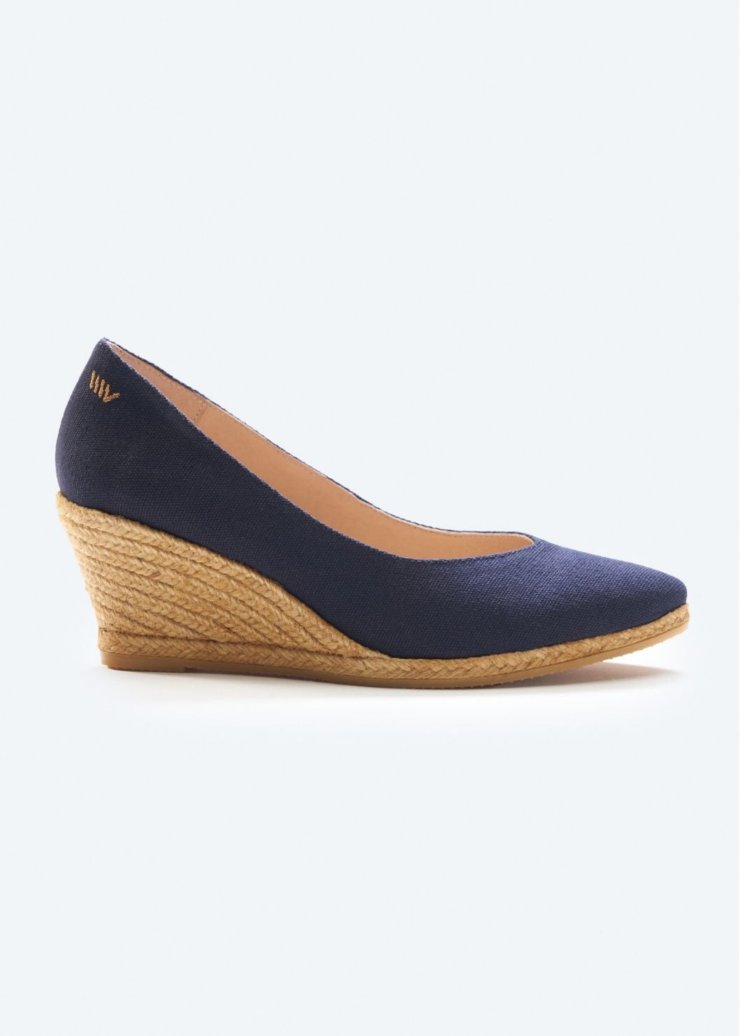 Navy canvas wedges best sale