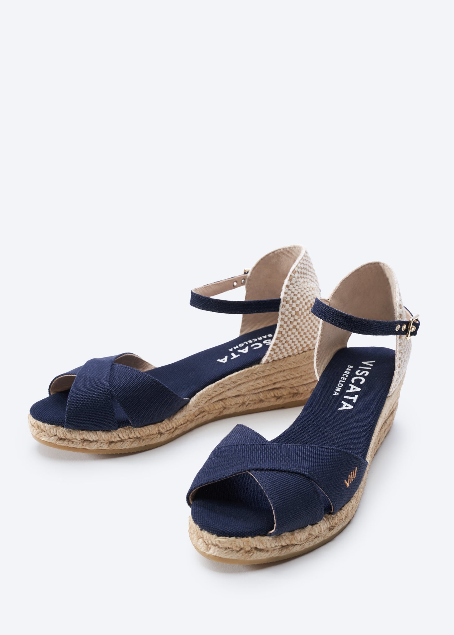 Free Shipping - Authentic Espadrilles for Women - Tamarita Eco Canvas Vegan Espadrille Wedges - outlets Navy