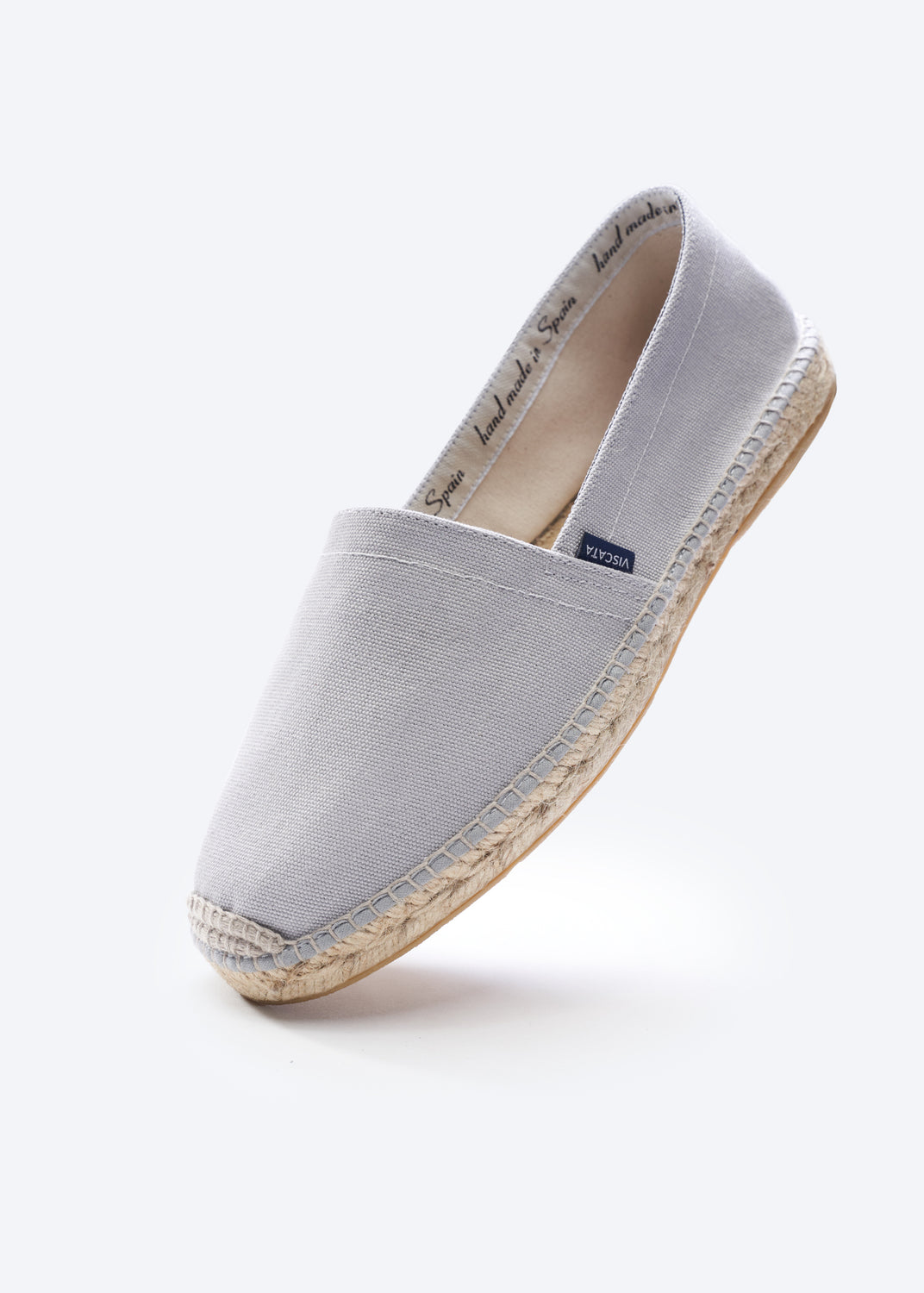 Sitges Ash Grey Canvas Slip On Men Espadrille Flat