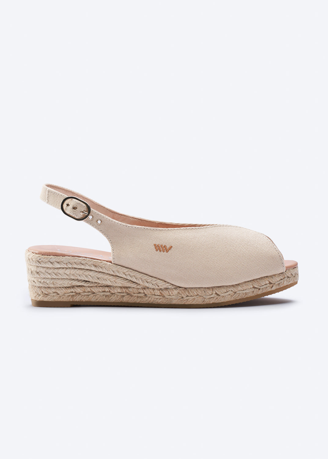 Verneda Beige Canvas Slingback Women Espadrille Wedge