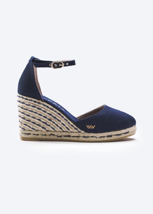 Navy canvas hot sale wedges