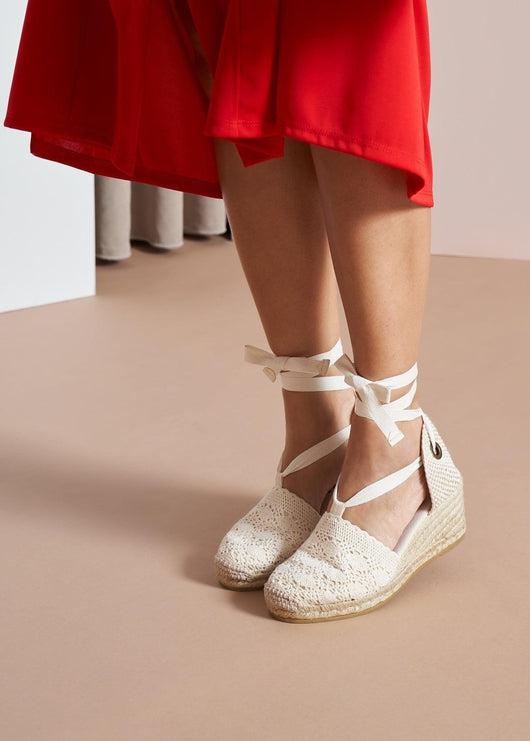 Escala Limited Edition Crochet Espadrille Wedges