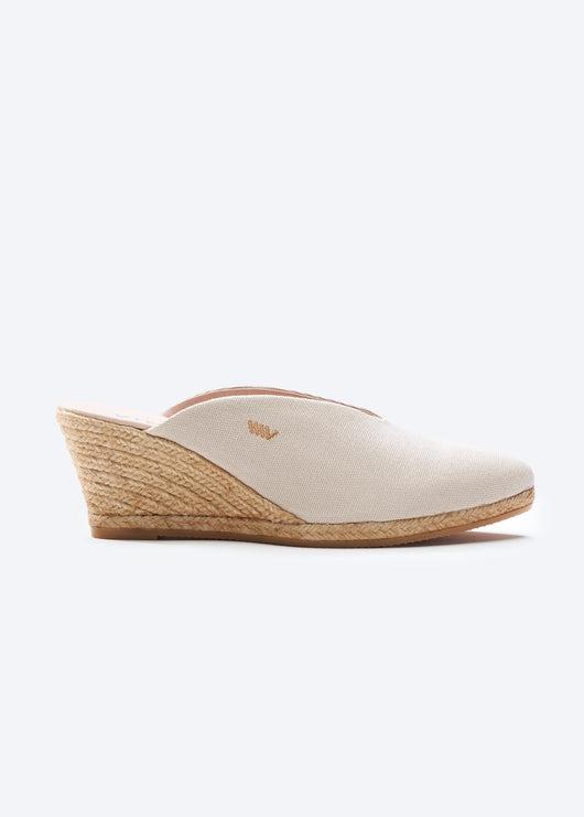 Truja Canvas Espadrille Mule Wedges