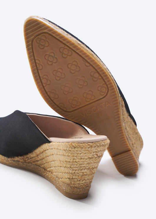 Truja Canvas Espadrille Mule Wedges