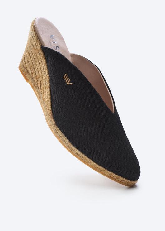 Truja Canvas Espadrille Mule Wedges