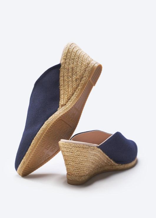 Truja Canvas Espadrille Mule Wedges