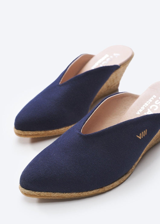 Truja Canvas Espadrille Mule Wedges