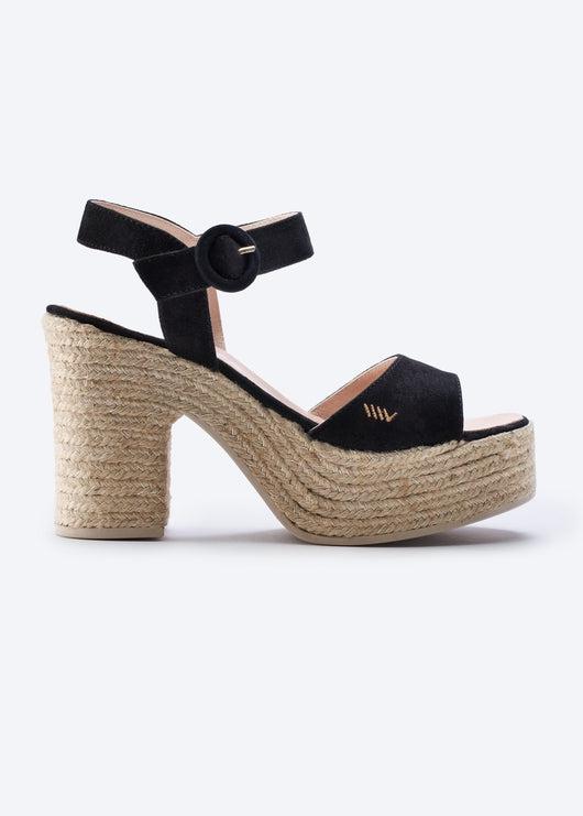 Jana Suede Espadrille Sandal Heels