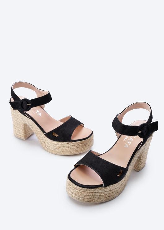 Jana Suede Espadrille Sandal Heels