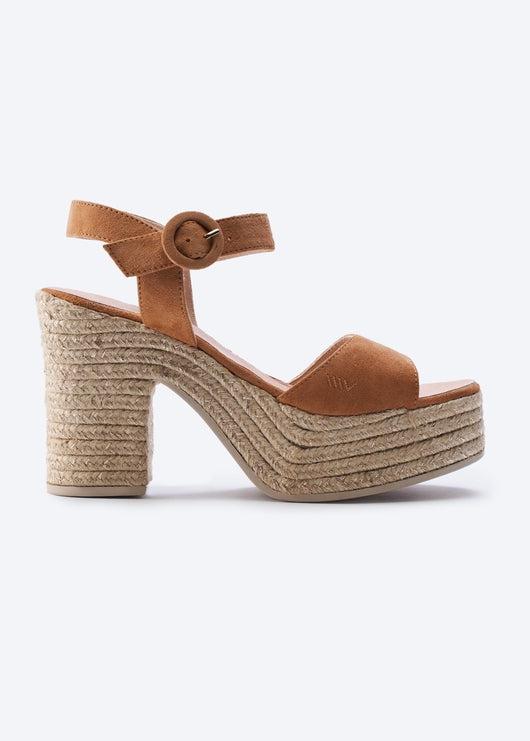 Jana Suede Espadrille Sandal Heels