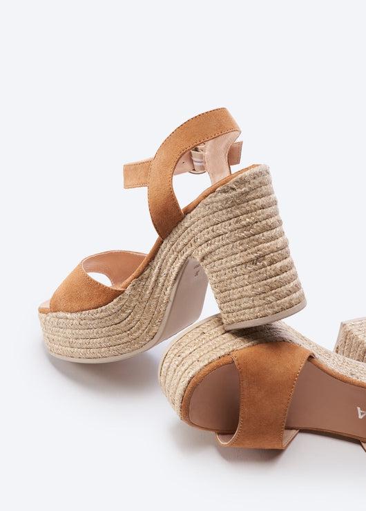 Jana Suede Espadrille Sandal Heels