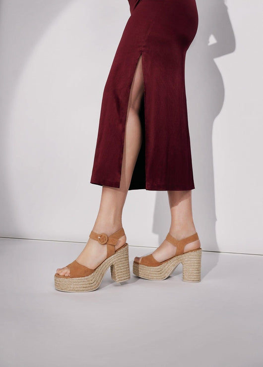 Jana Suede Espadrille Sandal Heels