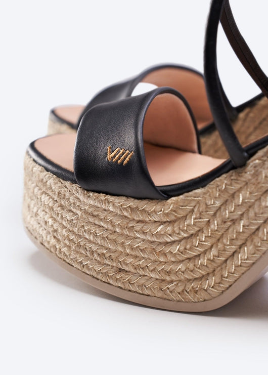 Elia Leather Espadrille Sandal Heels