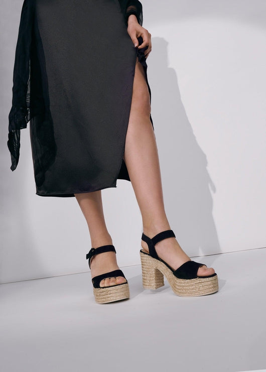 Jana Suede Espadrille Sandal Heels