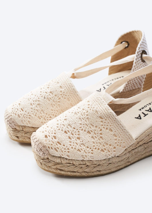 Bisbe Crochet Espadrille Platform Wedges