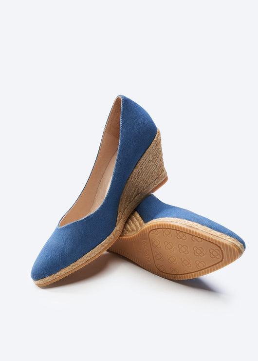 Roses Limited Edition Canvas V Cut Espadrille Wedges