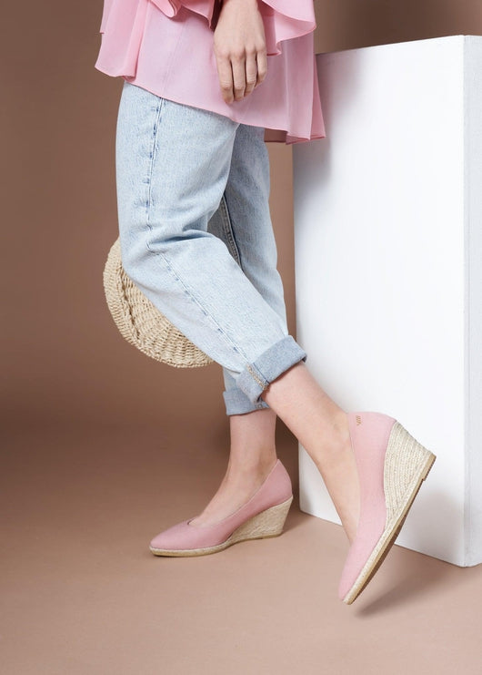 Roses Limited Edition Canvas U Cut Espadrille Wedges